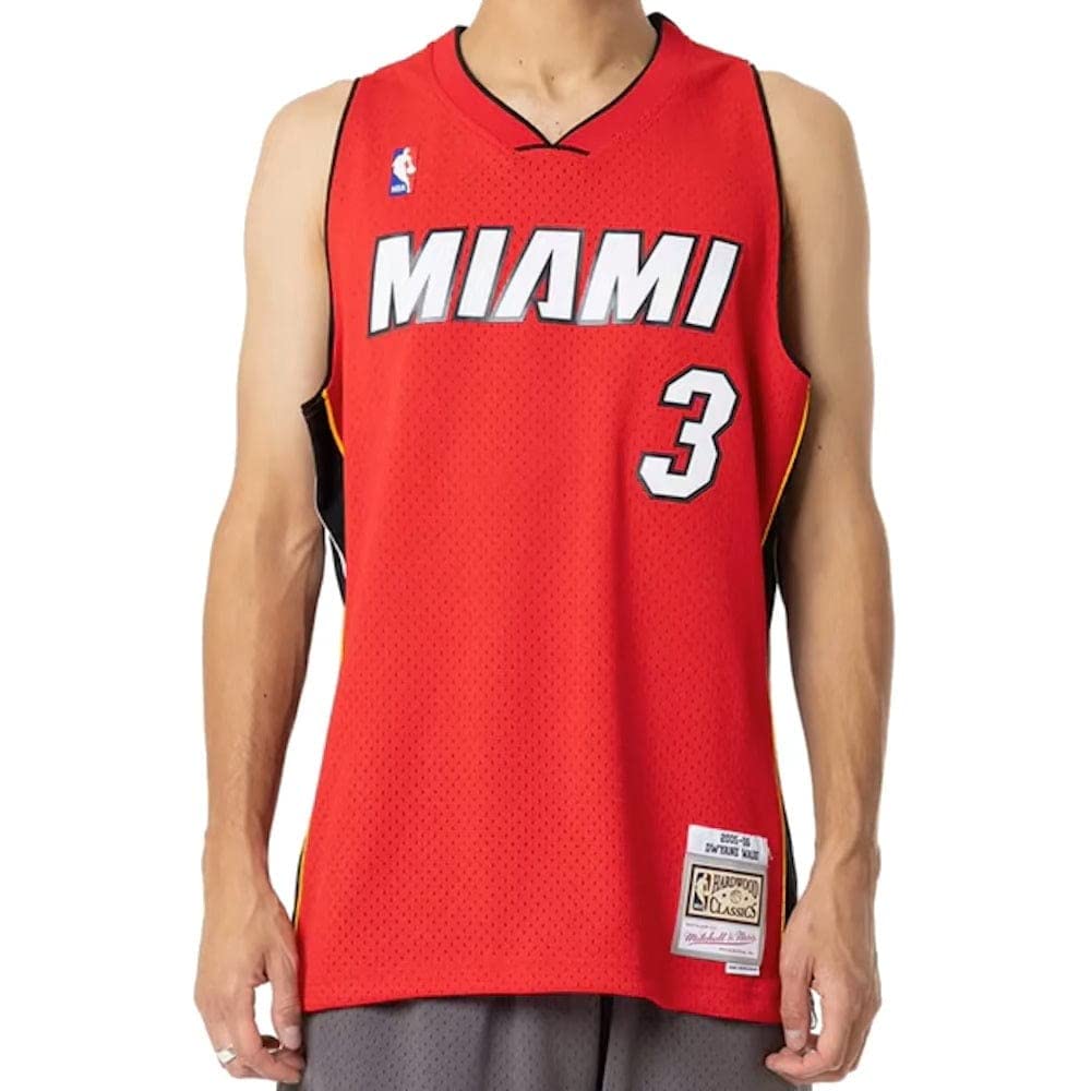 MIAMI HEAT Dwyane Wade #3 ジャージ L Dwayne Wade Miami Heat #3 90s Hip Hop Swingman Jersey for